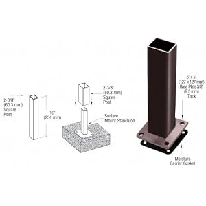 CRL Matte Bronze ARS Surface Mount Stanchion by 