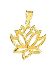 10k Yellow Gold Lotus Flower Pendant
