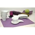 KAFFEESERVICE MODERN 6 PERSONEN BOLOGNA 12TLG PORZELLAN GESCHIRR DESIGN WEISS NEU