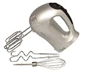 Andrew James Powerful Hand Mixer with chrome beaters and dough hooks + Bonus FREE Balloon Whisk - Powerful 300 Watts