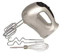 Andrew James Powerful Hand Mixer with chrome beaters and dough hooks + Bonus FREE Balloon Whisk - Powerful 300 Watts