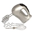 Andrew James Powerful Hand Mixer with chrome beaters and dough hooks + Bonus FREE Balloon Whisk - Powerful 300 Watts