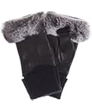 Fratelli Orsini Women's Italian Rex Rabbit Fur and Cashmere Fingerless Gloves