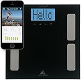 Weight Gurus Digital Body Fat Scale with Large Backlit LCD and Smartphone Tracking (black)