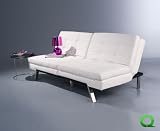 Elegantes Designer Sofa Schlafsofa Liege ROOMMATE Textilleder Weiss von QUBO-DESIGN