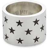 King Baby Wide Band With Stars Sterling Silver