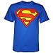 DC Comics Superman Classic Shield Logo Royal Blue Adult T-shirt XXXL