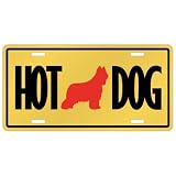 New  Briard - Hot Dog  License Plate Dog