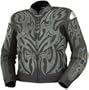 TATT LEATHER MOTORCYCLE JACKET BK/GY SIZE:MED