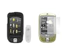 Solid Black Snap on Rubberized Case with Clip + Premium Clear Reusable LCD Screen Protector for Sprint Alltel TC Touch, XV6900 Verizon Smartphone