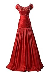 Modest Elasticized   Waistline Taffeta Lace Belted Beaded Jeweled Prom Dress/Party Dress 