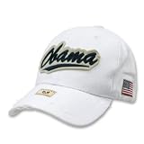 New White Obama Cambridge Presidential Cap Hat - Distressed