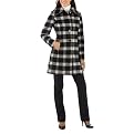 Merona&reg; Women's Long Wool Jacket with Large Collar - Black/White Plaid