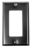 Combination Switch & Outlet Plates: AW9BP - Ground Fault (GFI) Wall Switch Plate - Smooth Black Iron-Steel