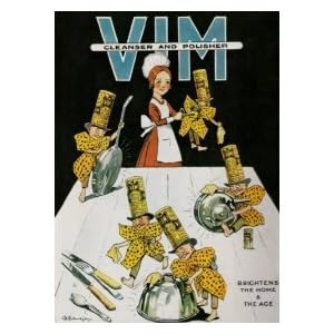 1119 EXTRA LARGE VIM CLEANSER AND POLISHER METAL ADVERTISING WALL SIGN RETRO ART