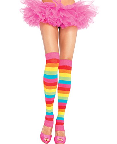 Leg Avenue 3922 Women's Rainbow Leg Warmers - One Size - Multicolor