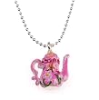 Cute Miniature Pink Teapot Pendant Necklace Fashion Jewelry