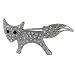 Silver Tone Fox Rhinestone Animal Pin Brooch