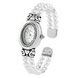 Geneva Platinum Faux Pearl Bangle Fashion Watch