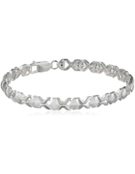 Sterling Silver "XOXO" Hugs and Kisses Tennis Bracelet, 7"