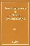 Recueil des d�cisions du Conseil constitutionnel
