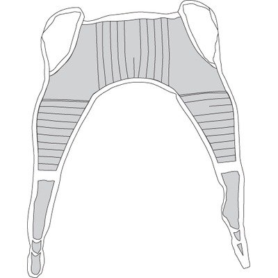 Padded Patient Lift U Sling with Head Support Large/Polyester (Mesh)