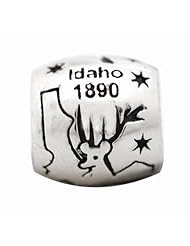 De Buman Sterling Silver Us 50 State Idaho Bead,hole 5mm