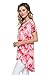 Frumos Womens Short Sleeve Tie Dye Spandex Hi-Low Tunic Top