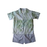 Good Lad Boy Yellow and Green Tropical 3pc Short Set