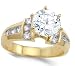 Cheap CZ Engagement Ring 14k Yellow Gold Bridal Cubic Zirconia (2.00 Carat), Size 9 On Sale