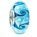 Pandora trollbeads compatible sterling silver core Murano Glass Slide-on and Slide-off glass bead , 14 x 8mm. 5mm hole so fits most bracelets.