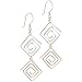 Sterling Silver Two Tone Square Maze Dangle Earrings