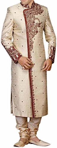 INMONARCH Mens Superb Exclusive Designer Wedding Sherwani SH165 40R Cream