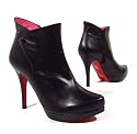 BUFFALO Glattleder Damen Stiefeletten (Schwarz)