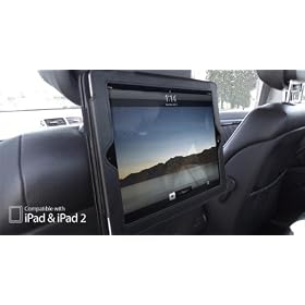 Apple iPad BLACK Dual In-Car Headrest Holder & Flip Case Cover