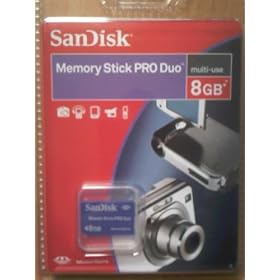 Sandisk 8gb Memory Stick Pro Duo card in retail packaging