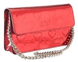 Marc By Marc Jacobs Limited Edition Metallic Heart Clutch Evening Bag Handbag Red