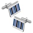 Track Stripes Cufflink by Enrico Pardini - Blue Rhodium