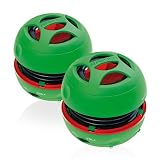 Produkt-Bild: RAIKKO DANCE Double/Stereo Vacuum Speaker -gr&uuml;n-, stereo Mini Aktiv Lautsprecher mit Akku etc. (gr&uuml;n, 2 x 3,5 Watt, 3,5mm Klinkenanschluss, gummierte Oberfl&auml;che) f&uuml;r iPhone/iPad/iPod/MP3/Laptop/Webpad/Tablet/Notebook uvm.