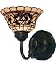 Landmark 361-VA Tiffany Buckingham 1-Light Sconce, 9-Inch, Vintage Antique with Tiffany Style Glass