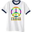Peace Rainbow Short Sleeve Ringer T-Shirt
