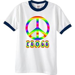 Youth Peace Rainbow Short Sleeve Ringer T-Shirt