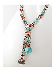 Japanese silk cord Turquoise Necklace