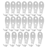 uxcell ウォールハンガー　ウォールフック　壁掛け　J形　ステンレススチール製　シルバー　20個セット