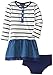 Nautica Girls' Chambray and Stripe Combo Dress