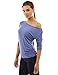 PattyBoutik Women's One Shoulder Ruched Batwing Knit Top