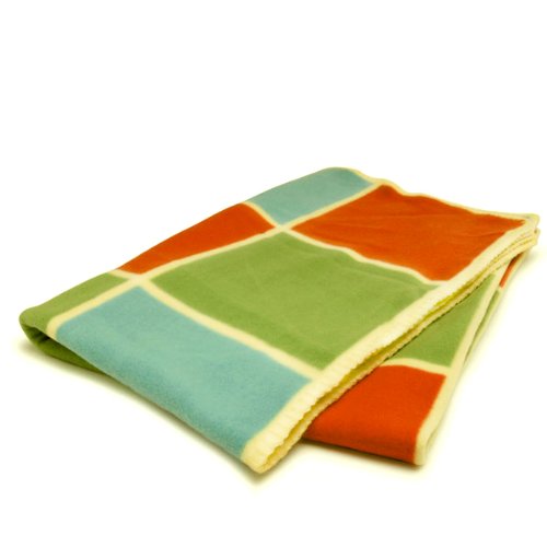 Sagaform Colorful Blocks Fleece Stroller Baby Blanket photo