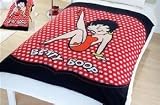 Betty Boop Polka Dot Fleece Blanket Throw