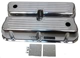 1962-85 Ford Small Block 289-302-351W-5.0L Tall Polished Aluminum Valve Covers - Ball Milled