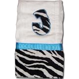 Personalized Blue Zebra Burp Cloth